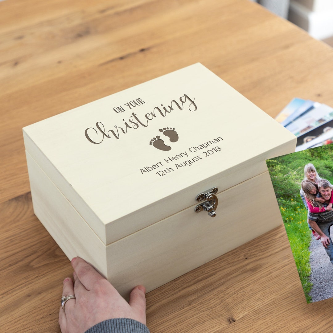 Christening Keepsake Box Personalised Keepsake Box Memory Etsy