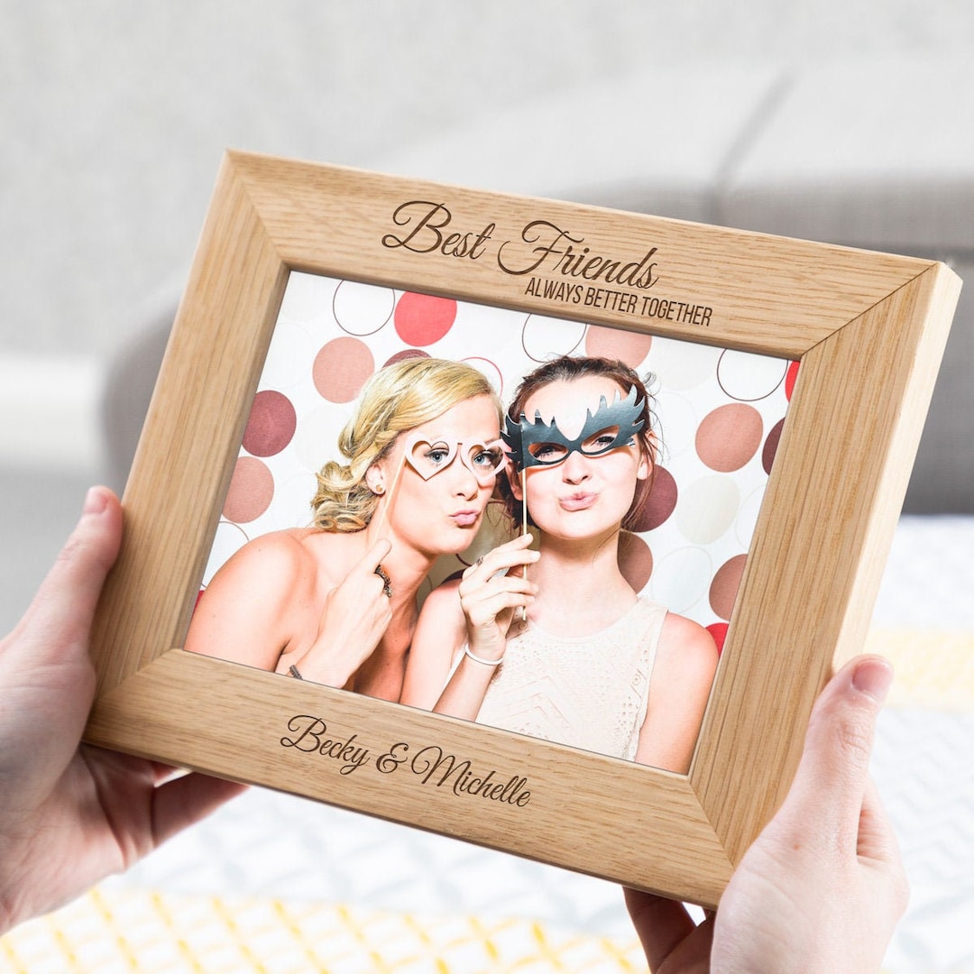 Best Friends Photo Frame Personalised Best Friends Frame Gift for Best Friend Oak Picture Frame