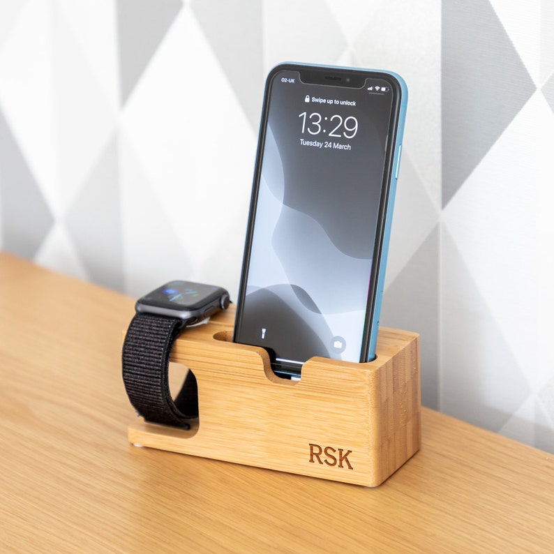 Charging Station Monogram Personalised Multi Device Charging Station Apple Watch Charging Stand Docking Station Tech Gift LC789 image 4