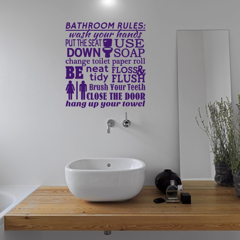 Badezimmer Wandtattoo Badezimmer Regeln Word Cloud | Etsy