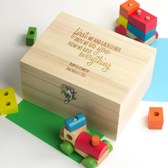 personalised new baby keepsake box we have everything etsy
