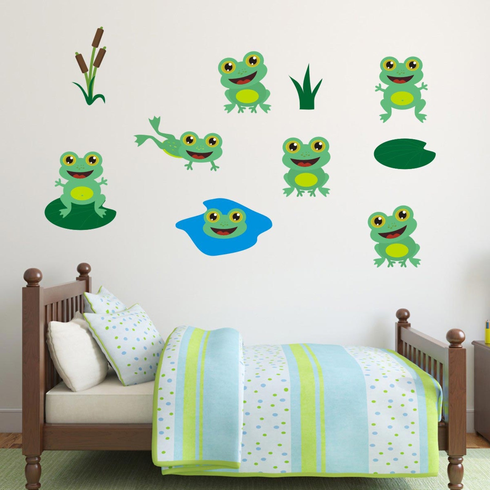 Friendly Frogs Wall Stickers Frog Wall Decals Animal Wall Etsy