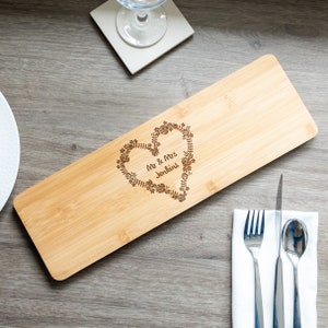 Bamboo Serving Board - Personalised Serving Board - Personalised Wedding Gift - Gift For Couples - Gift For Foodies - LC299