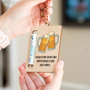 Personalised Beer Money Gift Holder: Enjoy A Pint On Me, Father&#39;s Day Gift - UV635