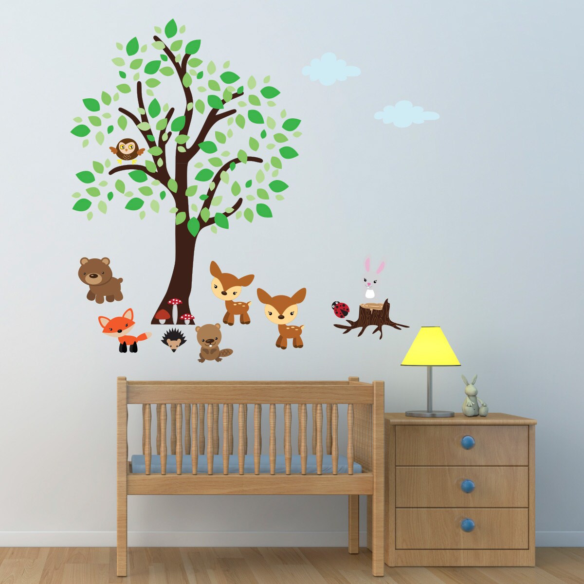 Tree Wall Stickers for Nursery With Woodland Animals - Etsy UK