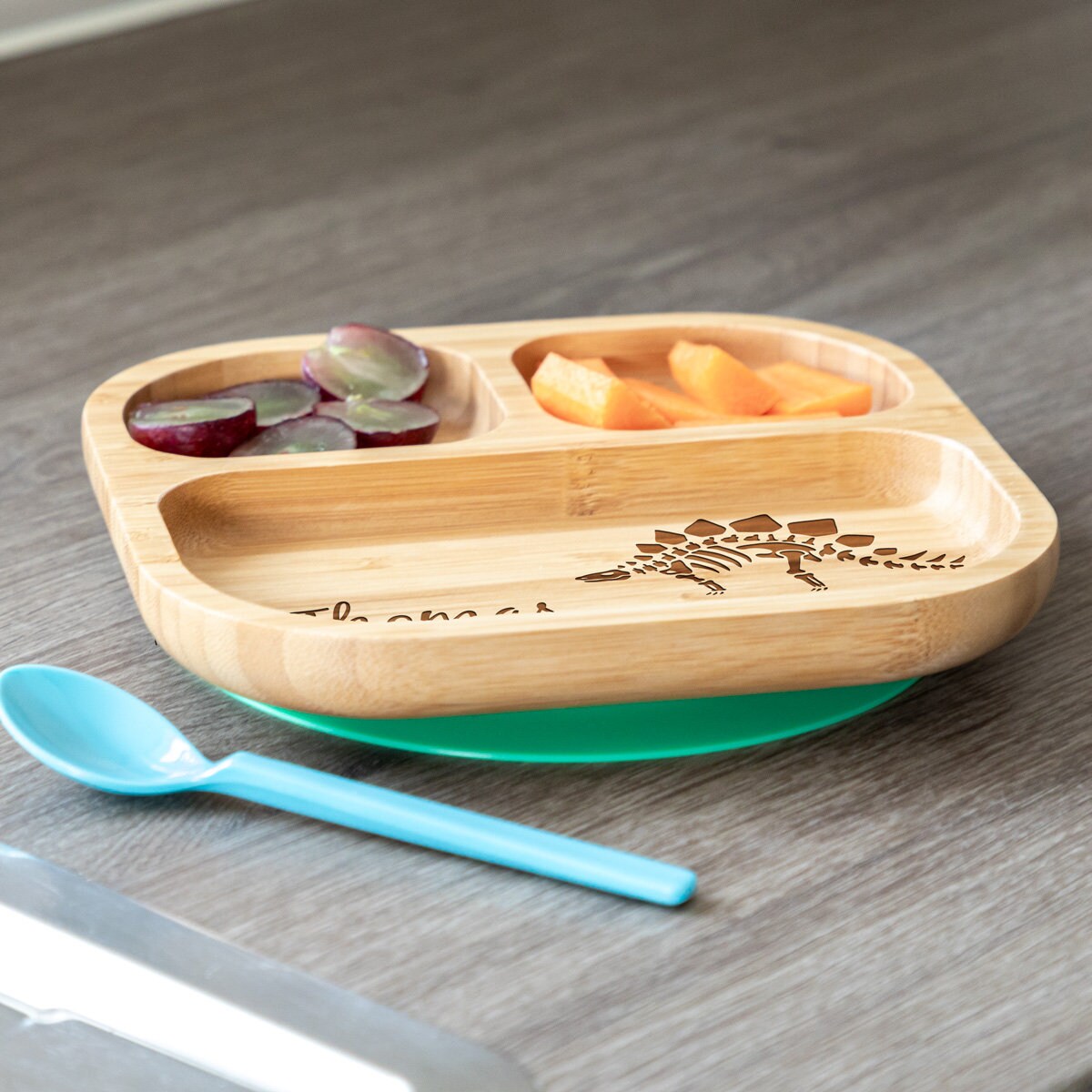 Suction Plate Bamboo Baby Bowl Dinosaur Personalised Etsy