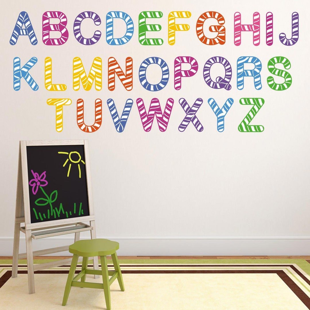 Alphabet Wall Decals Alphabet Stickers Alphabet Wall Etsy UK