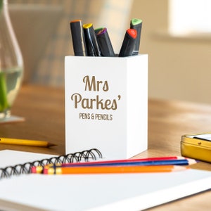 Pen Holder Personalised Wooden Pen Pot Teacher Gifts Desk Tidy Pencil Pot Pencil Holder Gift For Teacher LC134 image 2