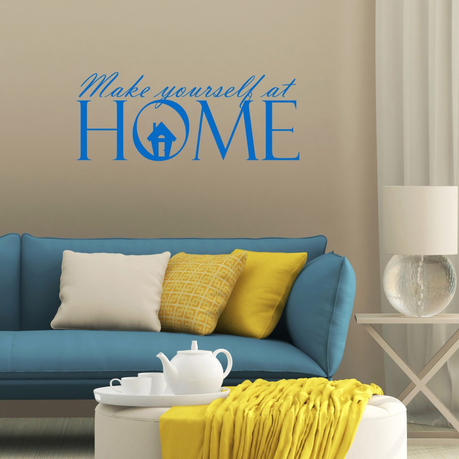 Home Wall Art Make Yourself At Home Quote Wall Decal Etsy