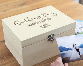 Wedding Keepsake Box - Wedding Day Memories - Personalised Keepsake Box - Memory Box - Wooden Keepsake Box - Wedding Gifts - LC246