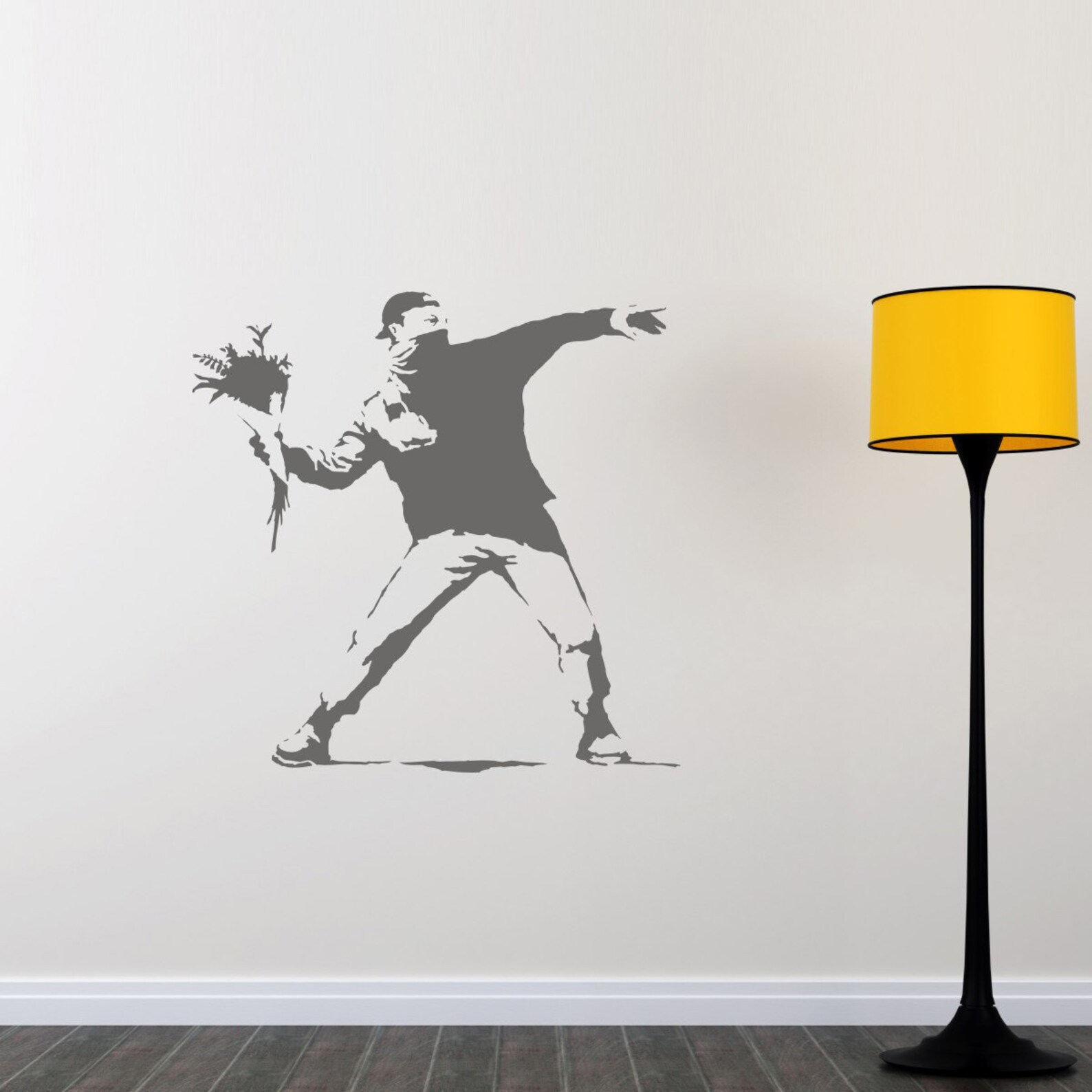 Banksy Wall Decal Man Protest Banksy Sticker Banksy Art Etsy