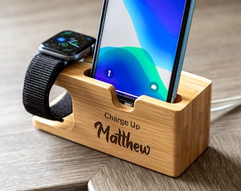 Charging Station - Charge Up - Personalised Multi Device Charging Station - Apple Watch Charging Stand - Tech Gift - LC791