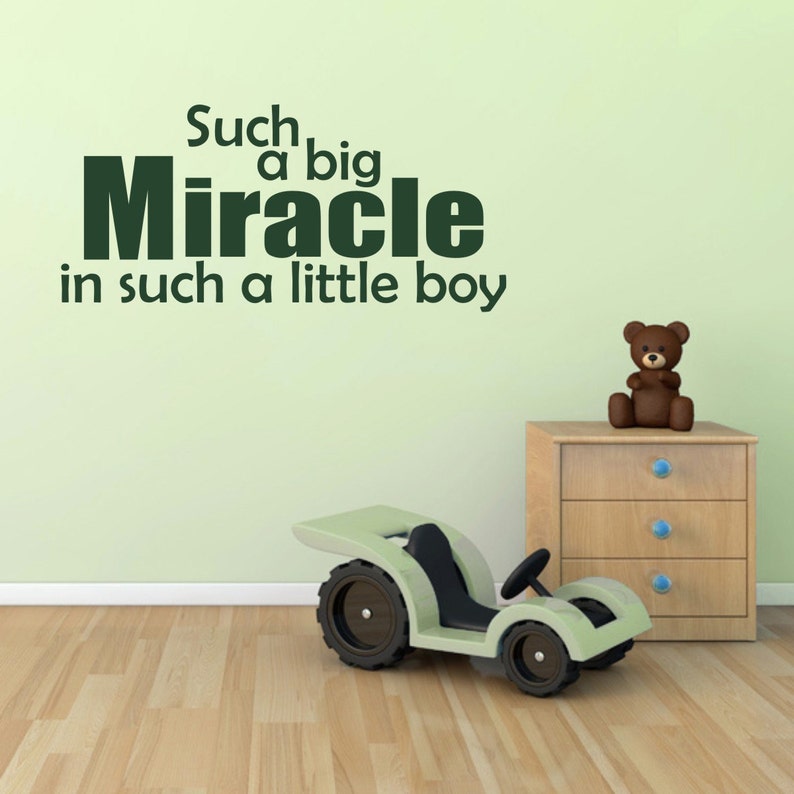 Big Miracle Baby Boys Wall Sticker Nursery Quote Wall Decals Etsy