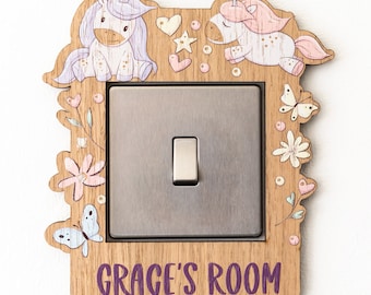 Light Switch Surround - Light Switch Cover Kids - Unicorn Decor - Unicorn Theme - Nursery Decor - Light Switch Surround Single - UV705