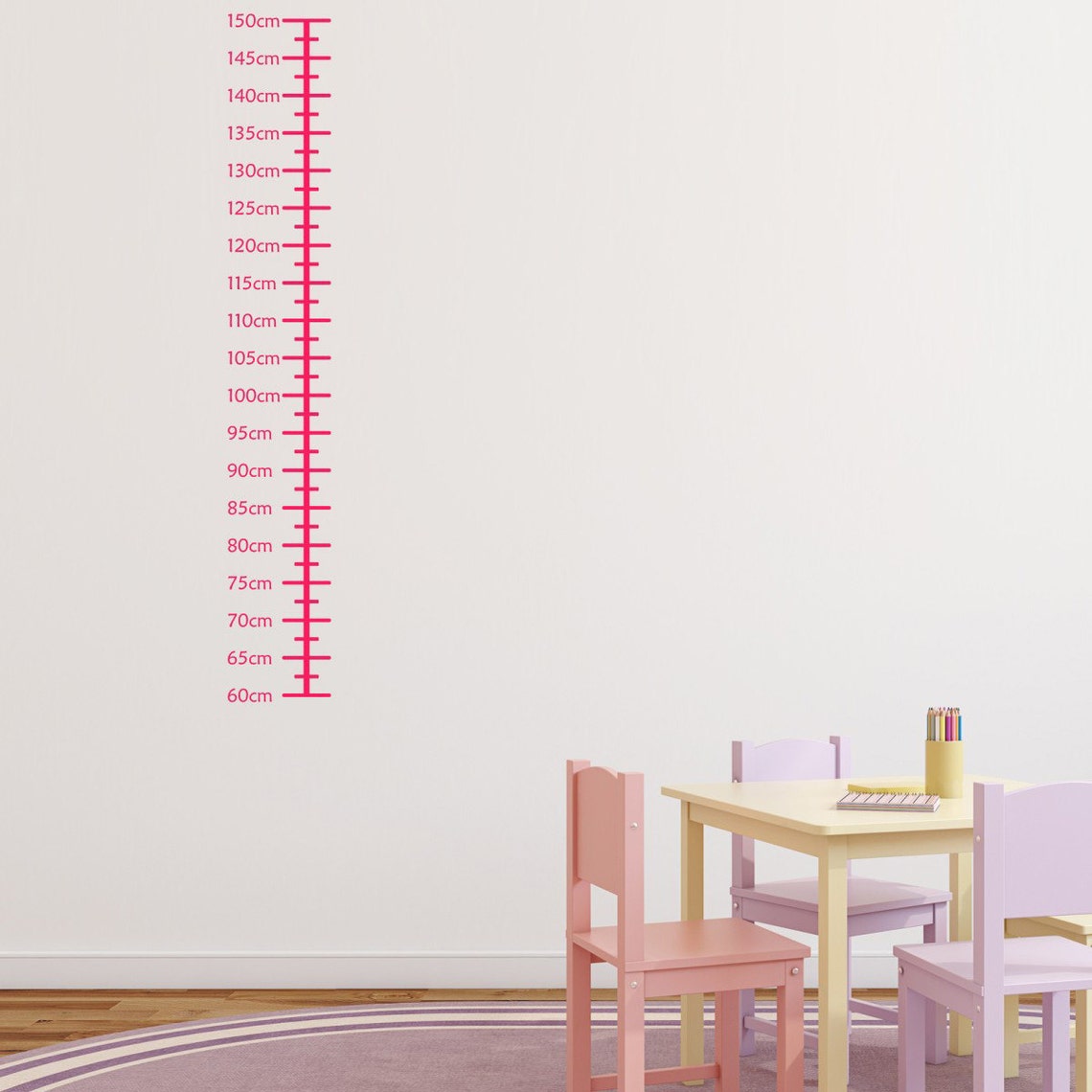 Plain Growth Chart for Children Wall Sticker Height Chart Etsy