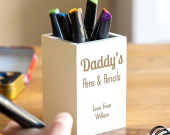 Pen Holder - Personalised Wooden Pen & Pencil Pot - Teacher Gifts - Desk Tidy - Pencil Pot - Pencil Holder - Gift For Teacher - LC137