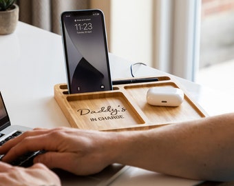 Desk Tidy Wireless Charger - In Charge - Phone Wireless Charging Pad - Wireless Charging Station - Tech Desk Tidy With Phone Holder - LC704