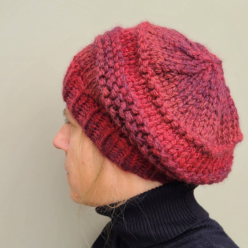 Slouchy BeretOversized TamBeanieWool HatChunky Winter HatMerino Hats