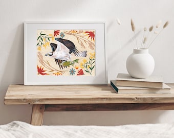 Osprey and Fish Fine Art Giclee Print of Painting