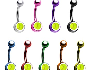 Softball PREMIUM Color Titanium Anodized Sexy Belly Navel Ring Classic 14g Style Pick Your Color Etsy Finland