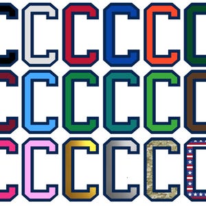 Navy Blue Dual Color Captain C & Assistant A Hockey Helmet Decal Patch Style - Perfect for Adult and Youth Full Size Hockey Helmets