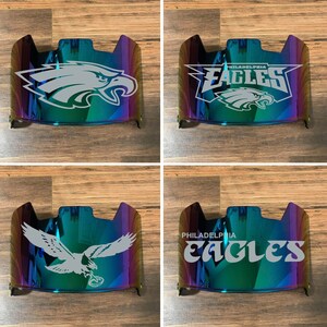 Philadelphia Full Size   Helmet Visor Shield GREEN Mirror Chrome Tint w/ SILVER - Facemask Clips Included - Ships Today