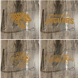Jacksonville Full Size   Helmet Visor Shield CLEAR w/ GOLD - Facemask Clips Included - Ships Today