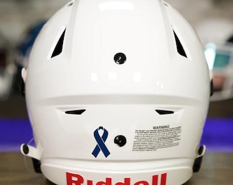 Navy Blue Ribbon Helmet Decal (Set of 12) - Perfect for Adult & Youth Full Size Football Baseball Softball Lacrosse Hockey Helmets