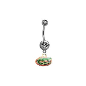 Florida GLITTER Belly Button Navel Ring Piercing 316L Surgical Grade Steel