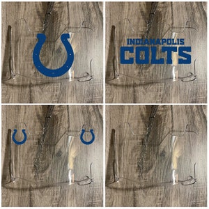 Indianapolis Full Size   Helmet Visor Shield CLEAR w/ BLUE - Facemask Clips Included - Ships Today