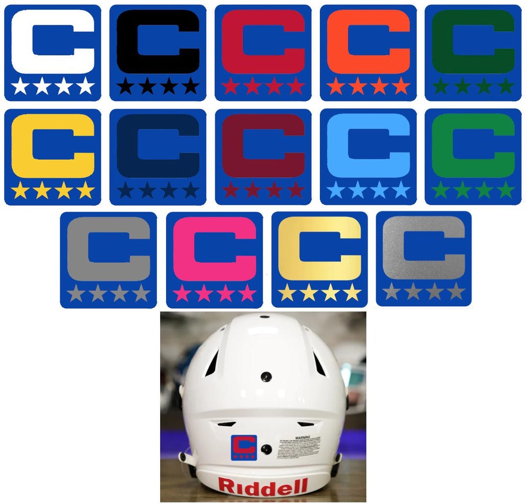 Dual Color Royal Blue Captain Patch Jersey C Style Football Helmet ...