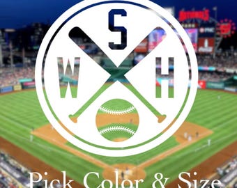 Pick Color & Size - Washington Baseball Vintage Retro Vinyl Decal - Perfect for Car Truck Window - Ships Today