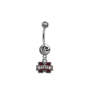 Mississippi St Belly Button Navel Ring Piercing 316L Surgical Grade Steel