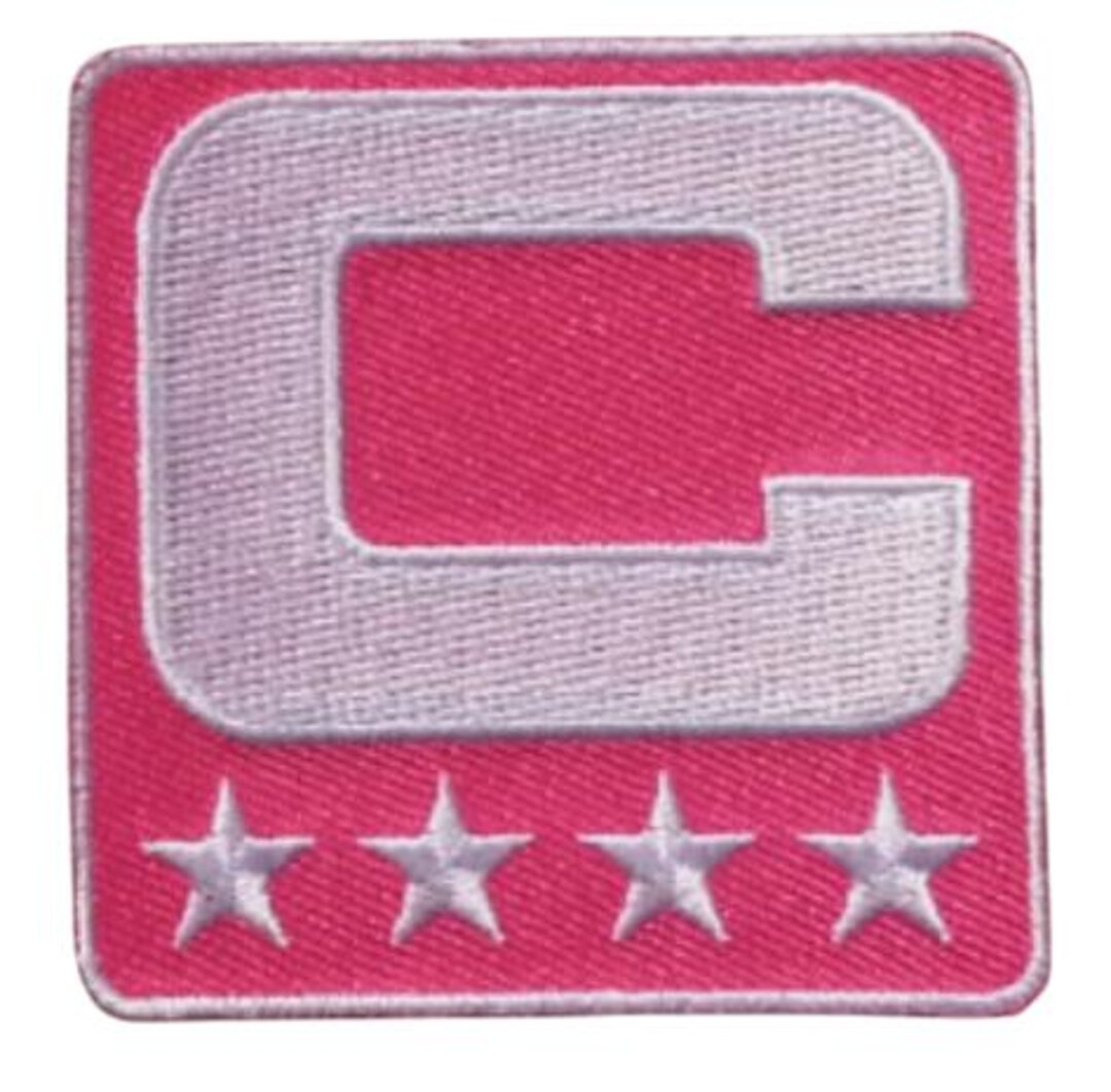 HOT PINK Captain C Patch W/ Stars Iron on Football Jersey Captains ...