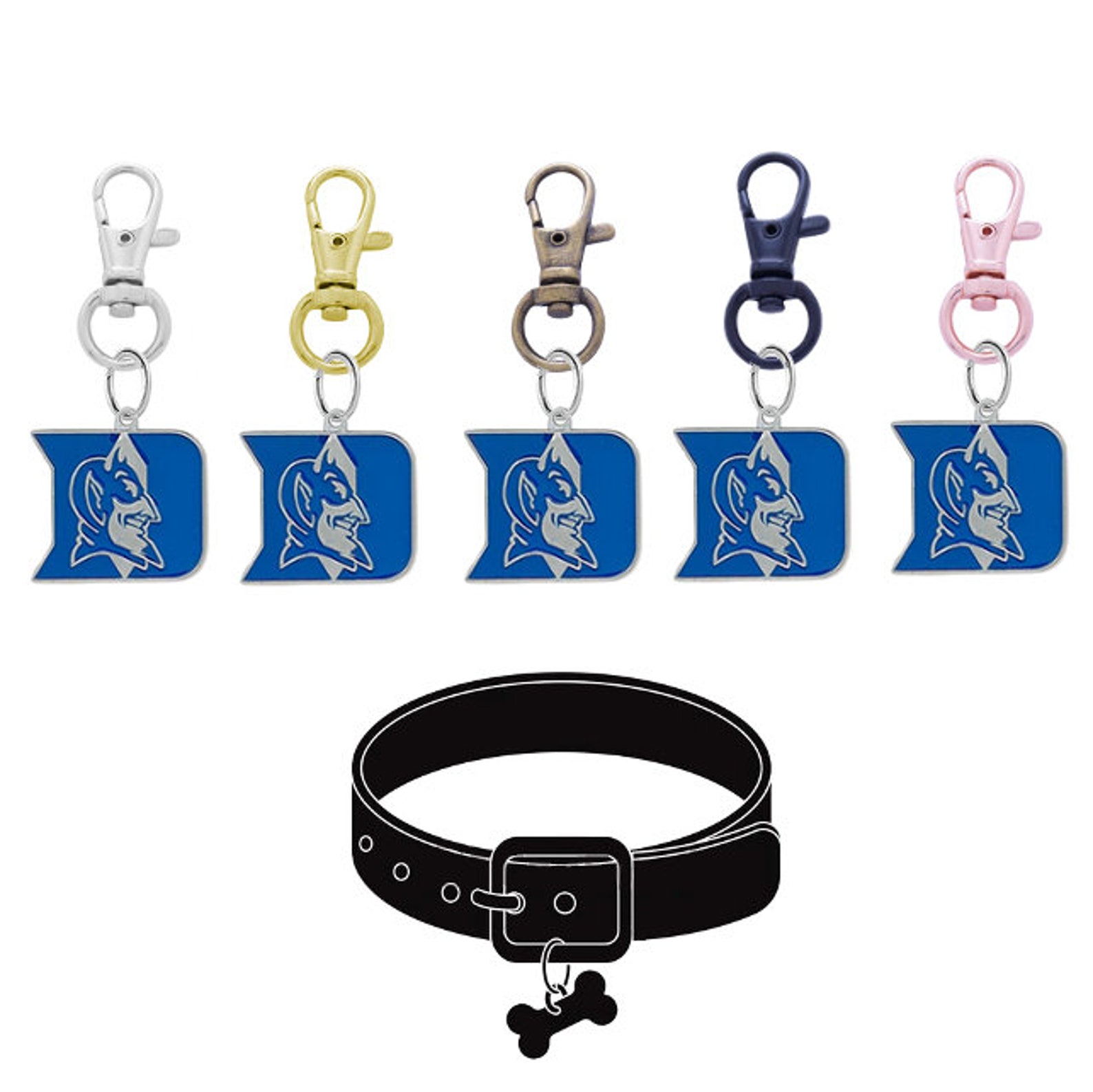 Duke Blue Devils Pet Tag Collar Charm Universal Clip on Etsy