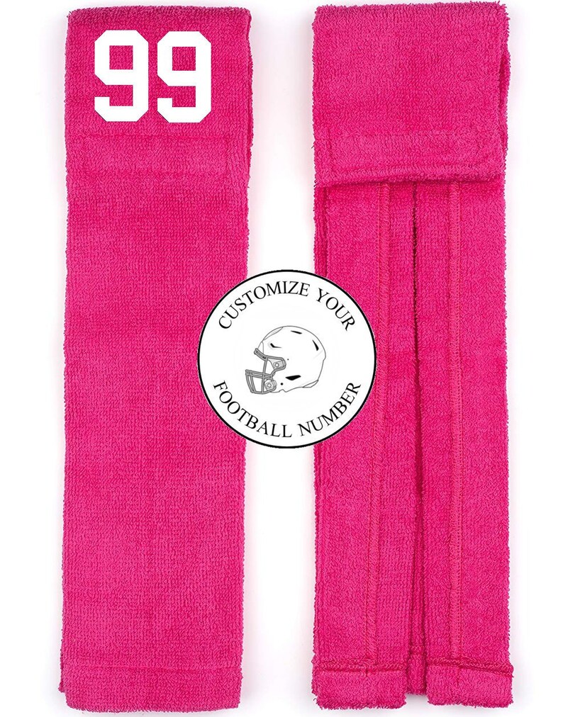Player Number Football Towel PINK w/ WHITE 's Custom Etsy