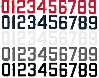 Los Angeles Baseball Helmet Number Vinyl Decal Sheet Set of 50 #0-9 - Pick Team Color & Size