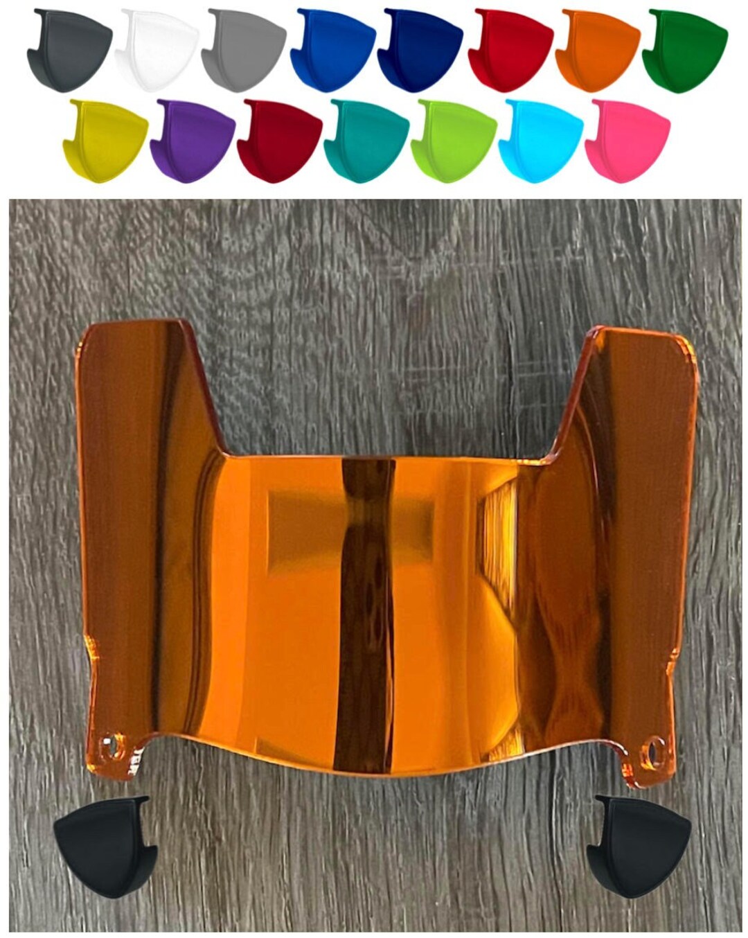 Mini Football Helmet Visor With Clips - Mirror Orange Display Visor For Collector Mini Helmets
