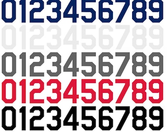 Los Angeles Baseball Helmet Number Vinyl Decal Sheet Set of 50 #0-9 - Pick Team Color & Size