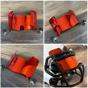 Mini Football Helmet Red Chrome Mirror Eye Shield Visor w/ Facemask Clips - Compatible w/ All Mini Helmet Brands & Styles