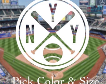 Pick Color & Size - New York Baseball Vintage Retro Vinyl Decal - Perfect for Car Truck Window - Ships Today