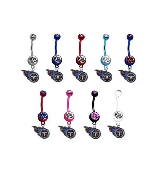 Tennessee Football Titanium Anodized Premium Belly Button Navel Ring - Pick Your Color