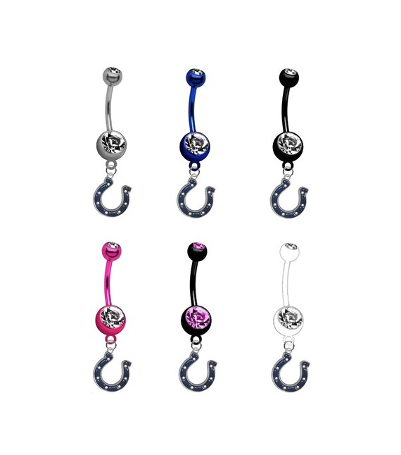 Indianapolis Football Titanium Anodized Premium Belly Button Navel Ring - Pick Your Color