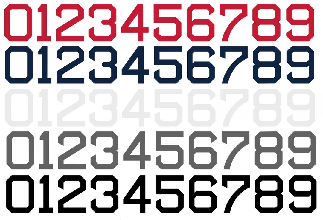 Boston Baseball Helmet Number Vinyl Decal Sheet Set of 50 #0-9 - Pick ...