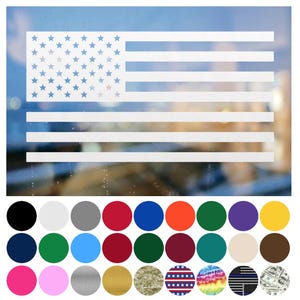 American Flag USA Patriotic Vinyl Decal Sticker Car Truck Auto Window - Pick Size & Color