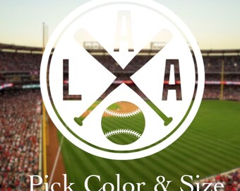 Pick Color & Size - Los Angeles Baseball Vintage Retro Vinyl Decal - Perfect for Car Truck Window - Ships Today