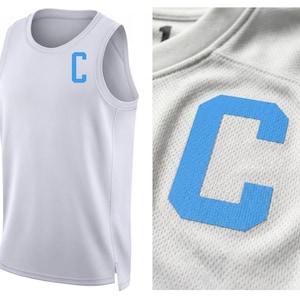 LIGHT BLUE Mini 2.5" Captain C Direct Thermal Iron On - Jersey Patch Style Premium DTF Iron On - Ships Today