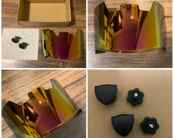 Purple Gold Iridium Mirror Football Helmet Eye Shield Visor w/ Fast Release Clips - Compatible w/ All Helmet Brands Both Adult & Youth