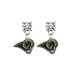 Los Angeles LA Crystal Post Stud Dangle Earrings (Pick Your Colors - Mix or Match Team Colors)
