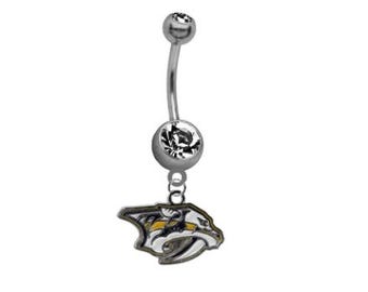 Nashville Hockey Belly Button Navel Ring 316L Surgical Grade Steel 14G